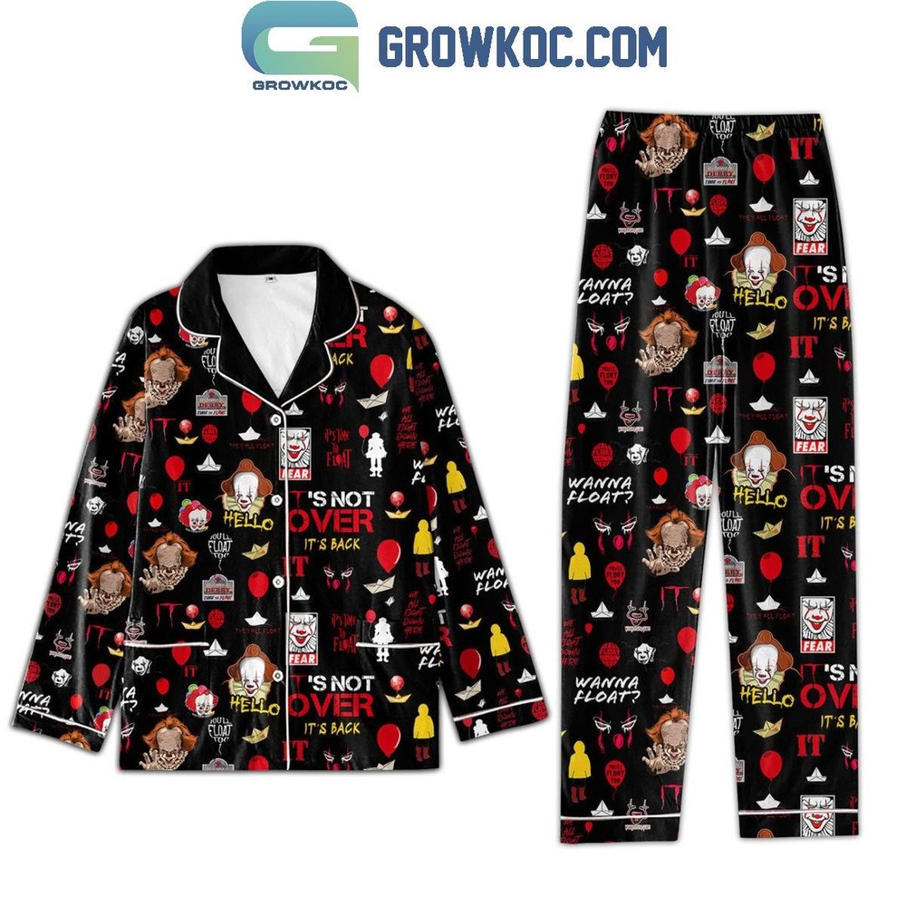 IT Halloween It8217s Not Over Wanna Float Polyester Pajamas Set
