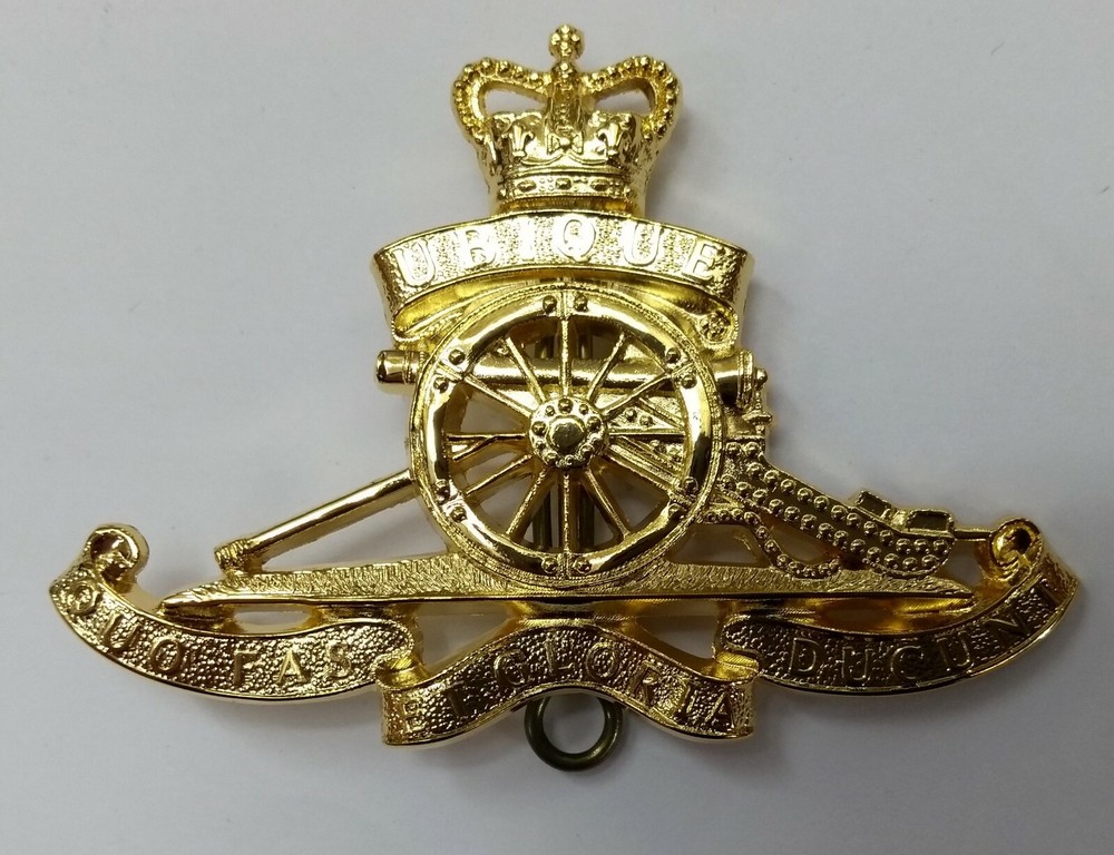 Genuine British Army Issue Royal Artillery R.A Insignia Pin Gilt Badge- NEW RA27