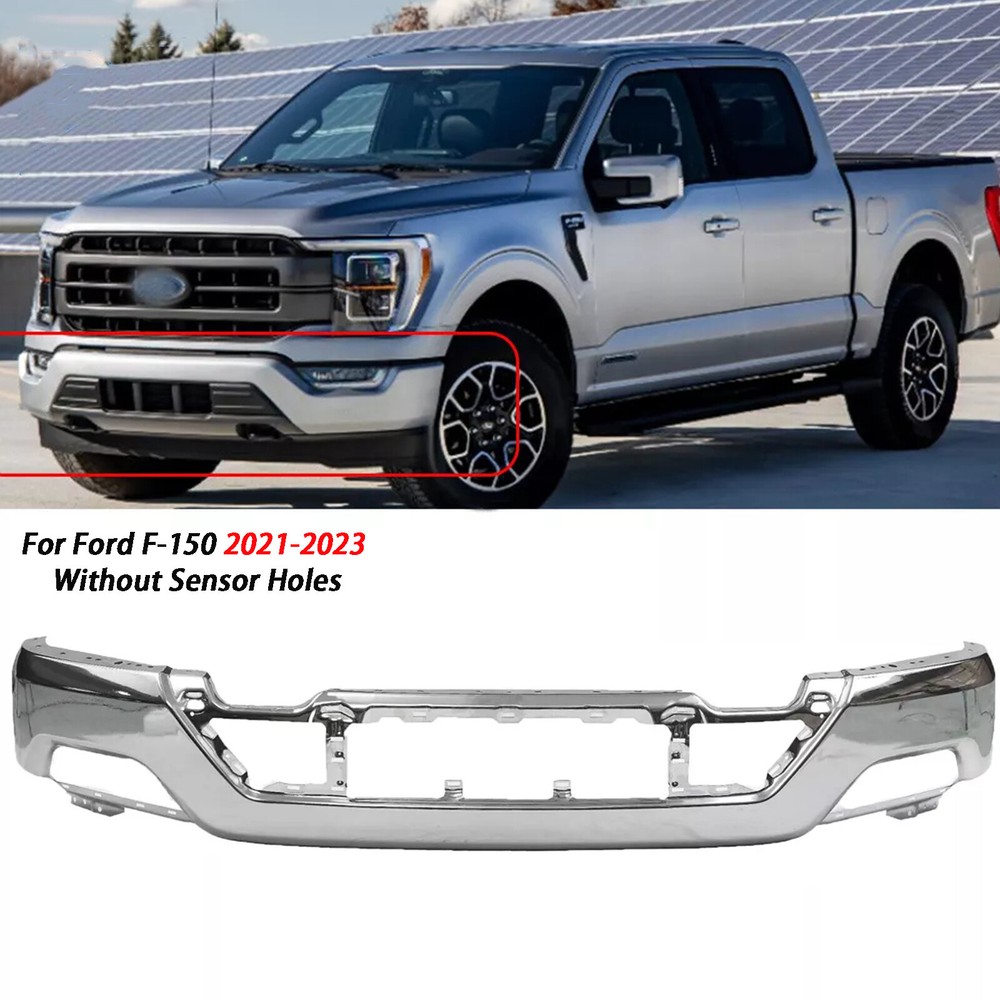 Front Bumper Face Bar Steel For 2021-2023 Ford F-150 F150 Truck W/Fog Light Hole