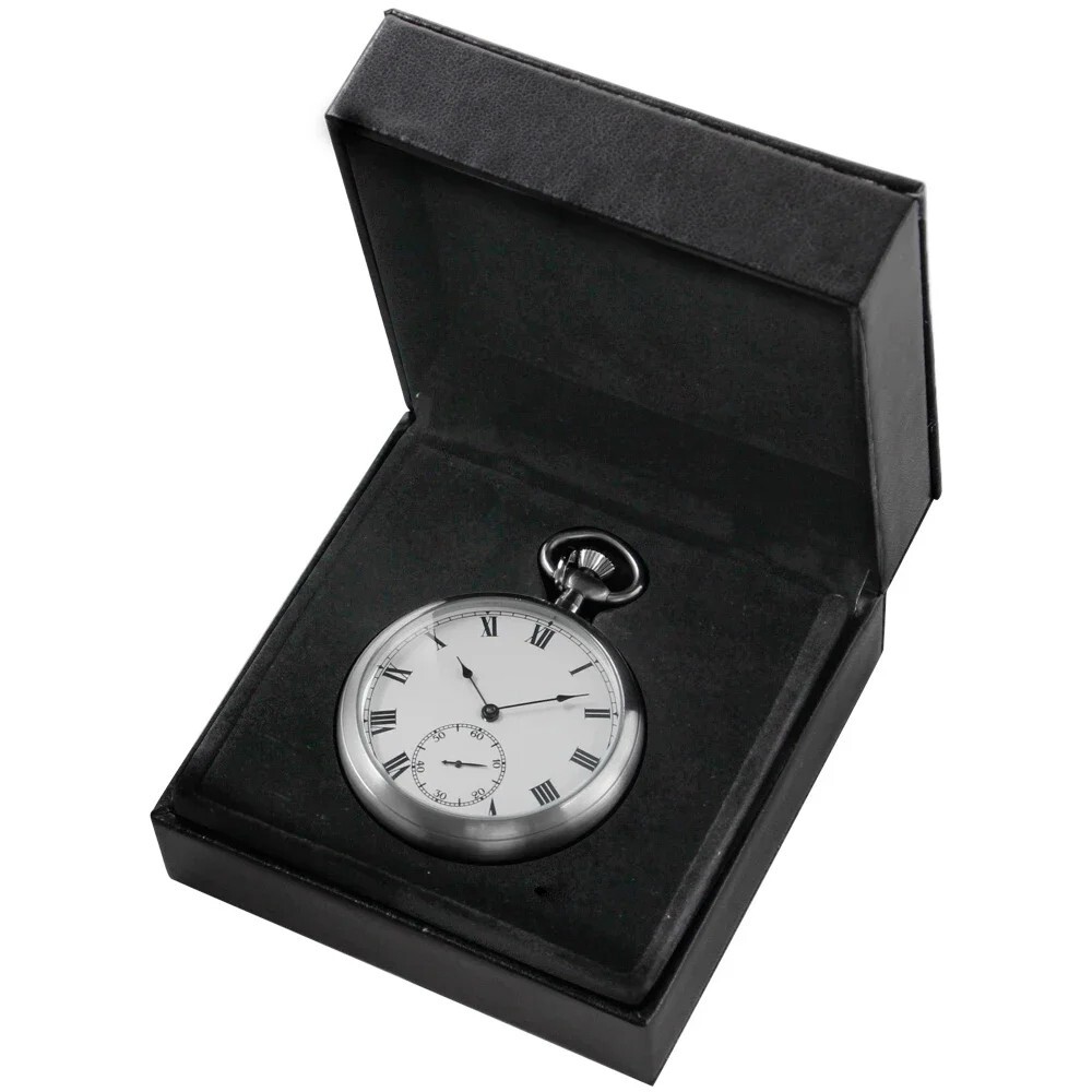 Luxury Vintage Mechanical Wind-Up Pocket Watch with Full Steel Case