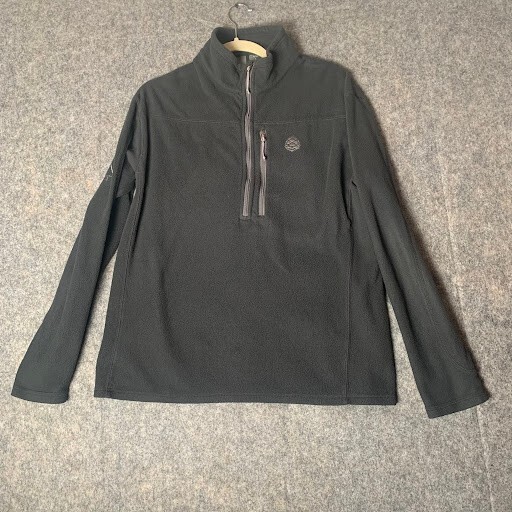 Stio Fleece Jacket Mens 1/2 Zip Size Large Gray Outdoor Trail Logo Hiking Pocket
