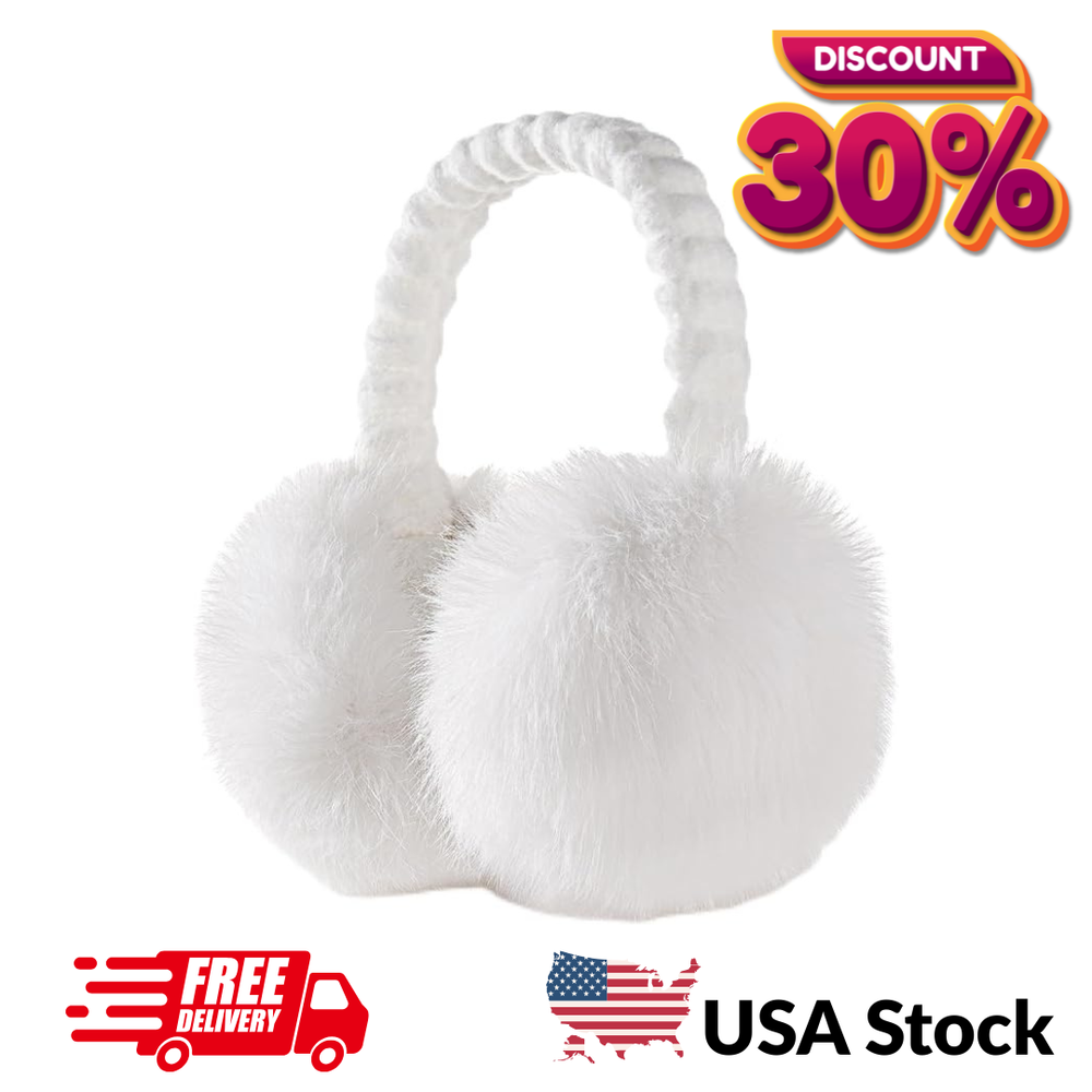 Women's Faux Fur Earmuffs Large Cute Foldable Soft Warm Stylish Winter Ear Muffs