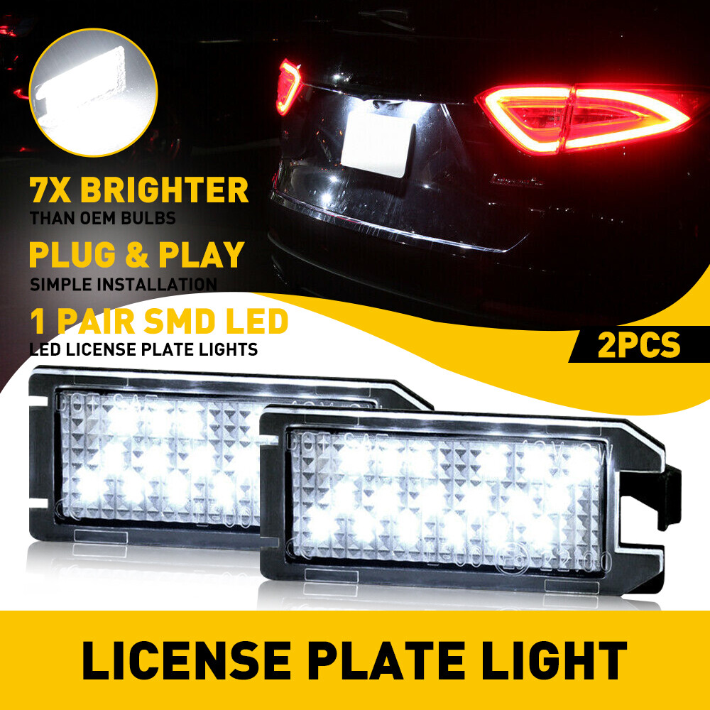 2x LED License Plate Lights Lamps For 2013-2019 Fiat 500 Maserati Levante USA