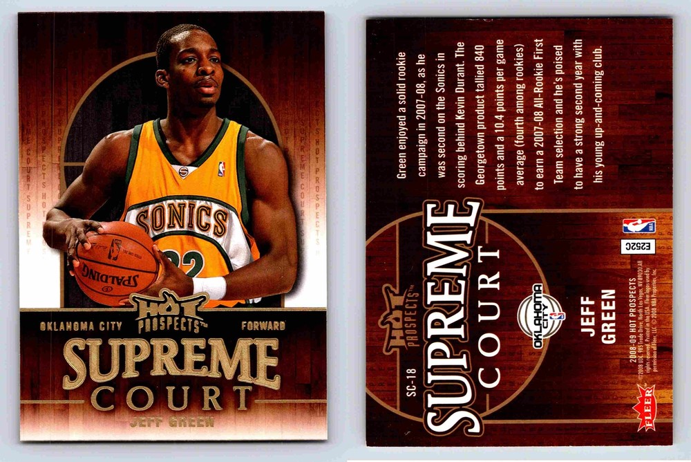 Jeff Green 2008 Fleer Supreme Court SC18 Oklahoma City Thunder Forward