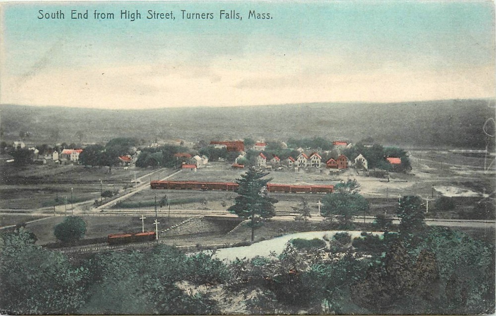 1908 Turner Falls Massachusetts SE High Street Turner Falls HC Postcard 25-8435
