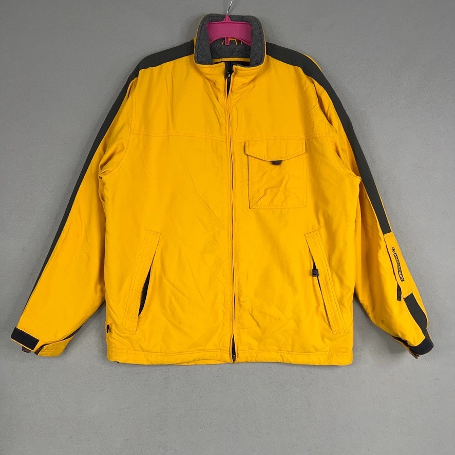Vintage Abercrombie Fitch Jacket Mens Medium Yellow Fleece Lined Full Zip Y2K