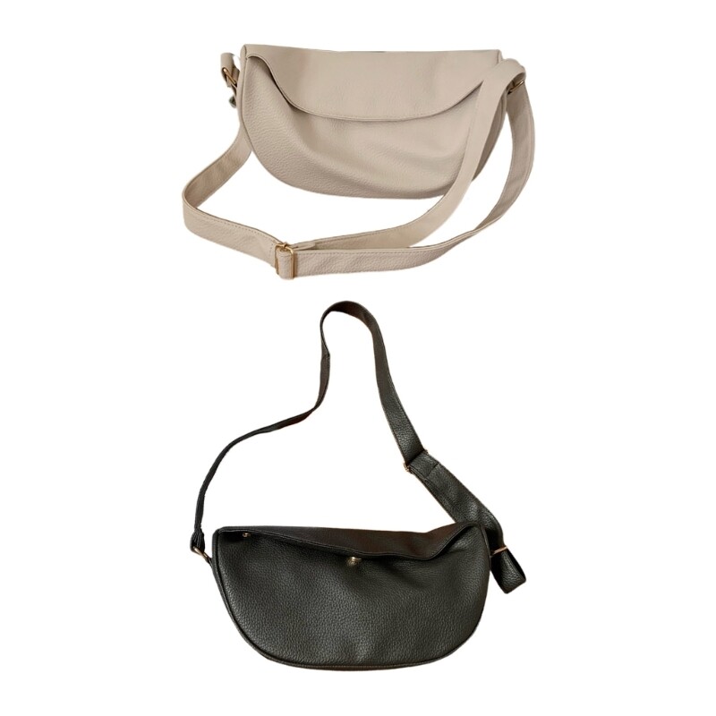 Women Casual Crossbody Bag PU Leather Shoulder Bag Solid Color Bag Ins