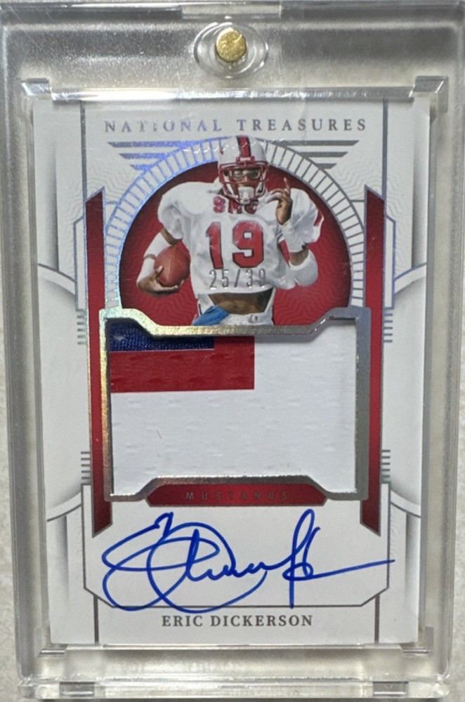 Eric Dickerson Material Treasures Autograph Patch 25/39 2020 Panini Rams MTS-ED