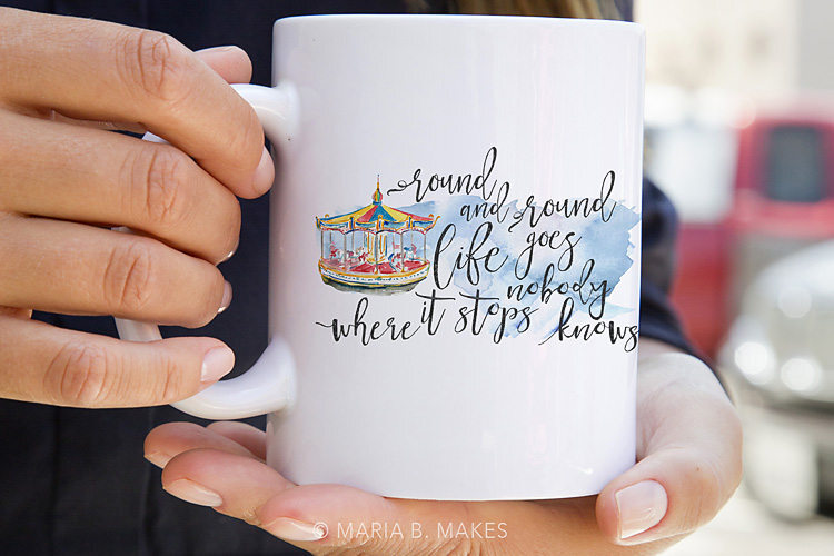 Coffee Mug With Sayings Life Quotes Carousel Life Is A Journey Gifts For Friend