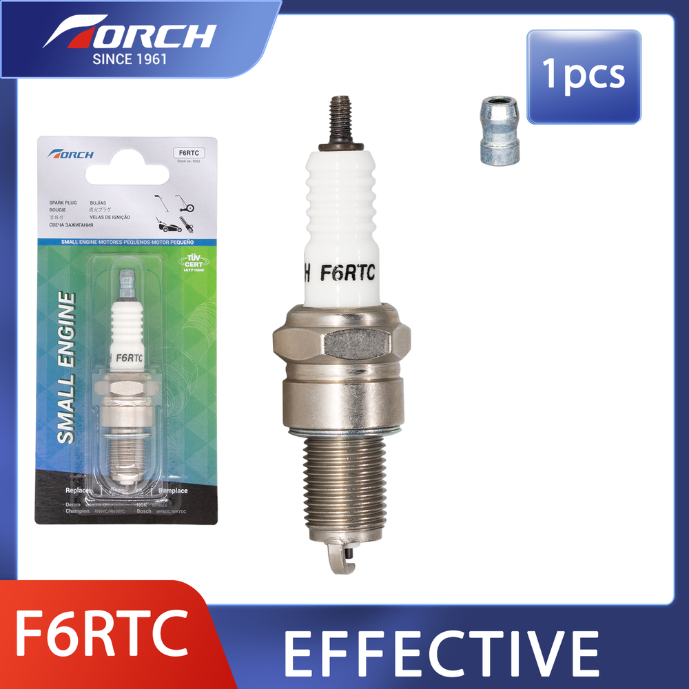 TORCH F6RTC 131-039 Spark Plug Lawn Mower for NGK BPR6ES for Bosch WR6DC WR7DC