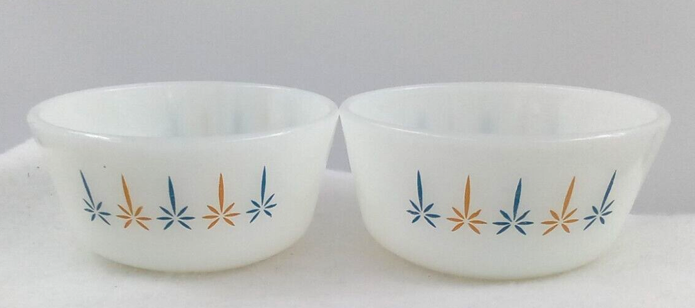 Vintage Anchor Hocking Fire King Custard Cups Set of 2 for Candles or Desserts