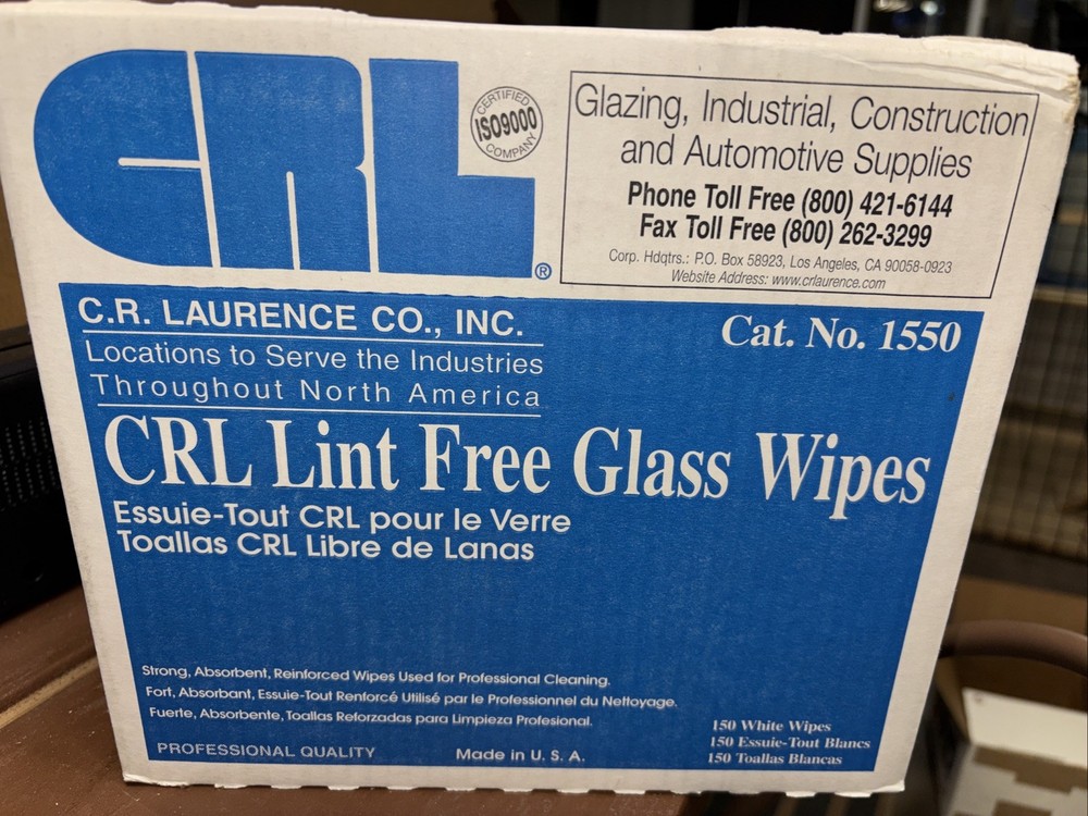 CRL Lint Free Glass Wipes in Pop Up  Box by CRL (retail $36, heavily disc) New