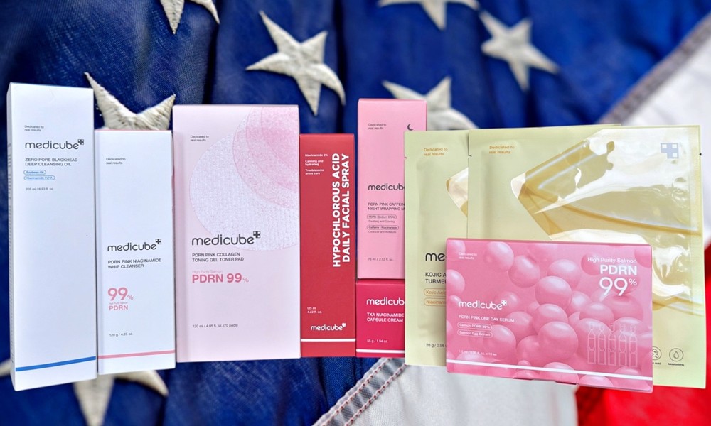 MEDI CUBE 9pc Ultimate Glow Up Skincare Set with Oil Spray Toner Pads Serum Cream Masks New