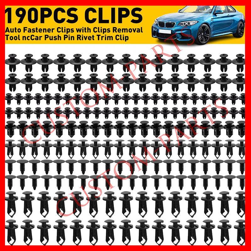190X Car Clips for Hole Plastic Rivets Retainer Fender Push Pin Fastener Bumper