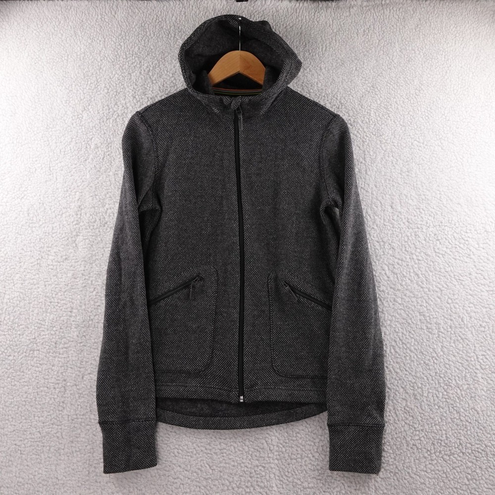 Smartwool Womens Merino Wool Blend Full Zip Hoodie Jacket Charcoal Heather Small