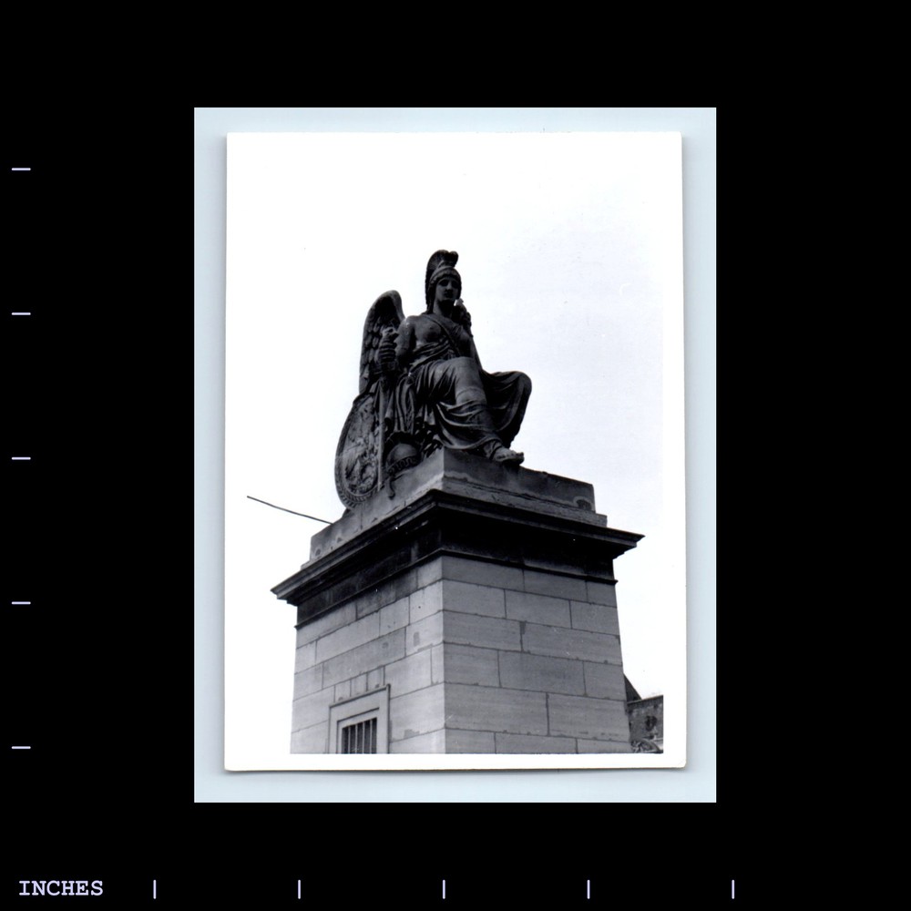 Vintage Photo STATUE MONUMENT OF WINGED WARRIOR