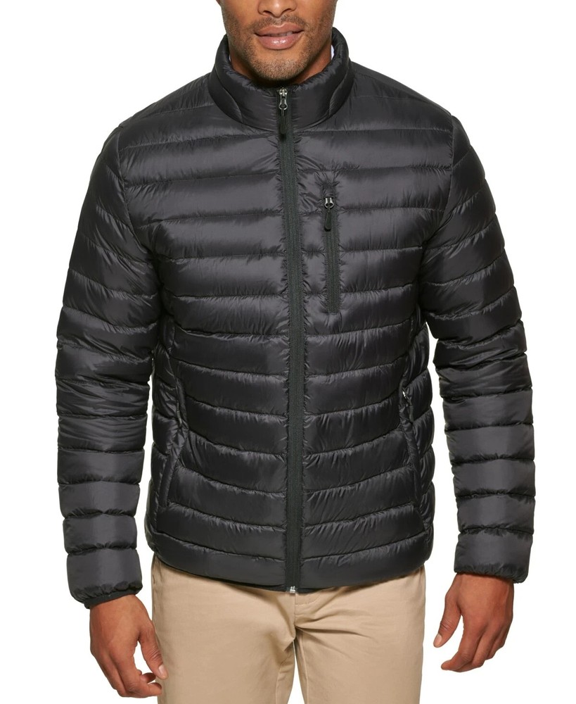 Club Room Men's Quilted Packable Puffer Jacket, Black,  XL