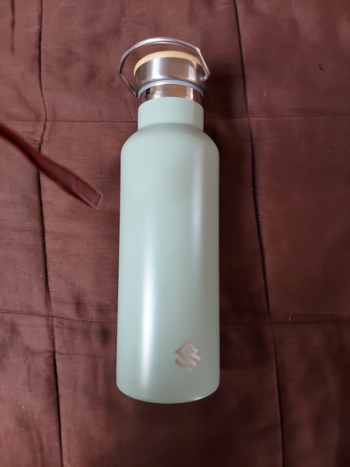 Insulated Stainless Steel Water Bottle with Handle in Green