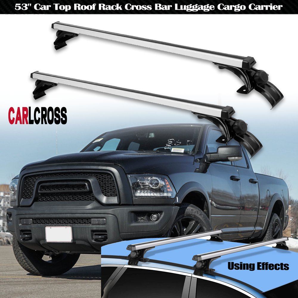 For RAM 1500 2009-2024 Car Roof Rack Cross Bar Cargo Luggage Carrier Silver