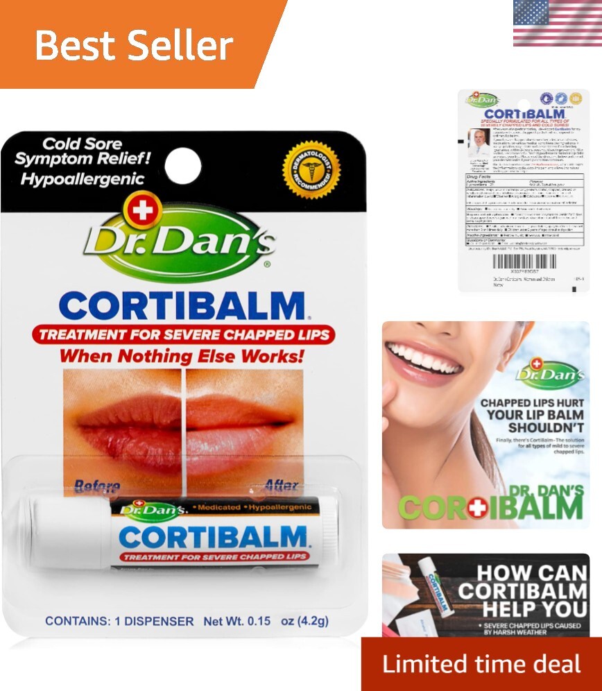 Soothing Natural Hypoallergenic Lip Balm for Dry Cracked Lips - Family Friendly