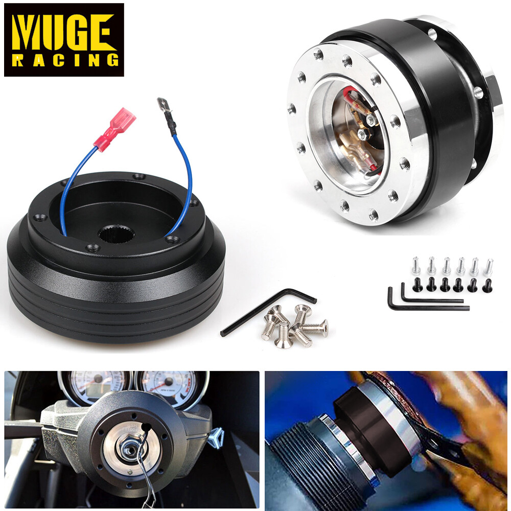 Black Steering Wheel Short Hub Adapter Boss Kit + Quick Release for 1996-2000 EK