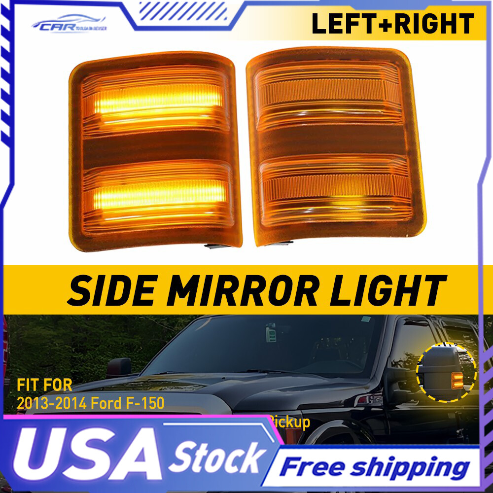 Amber LED Side Mirror Turn Signal Lamp 08-16 For Ford F250 F450 F350 F550 Pickup