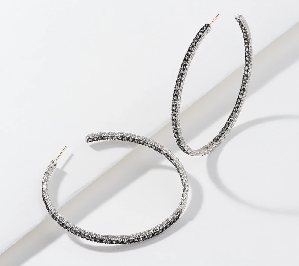 FREIDA ROTHMAN Sterling Silver Classic 60mm Hoop Earrings