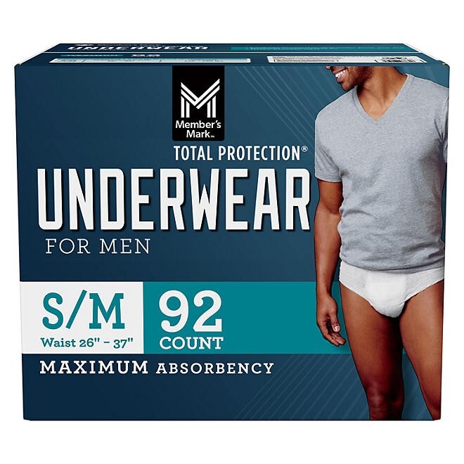 Members Mark Men's Total Protection Underwear S/M 92-Count Pack-image