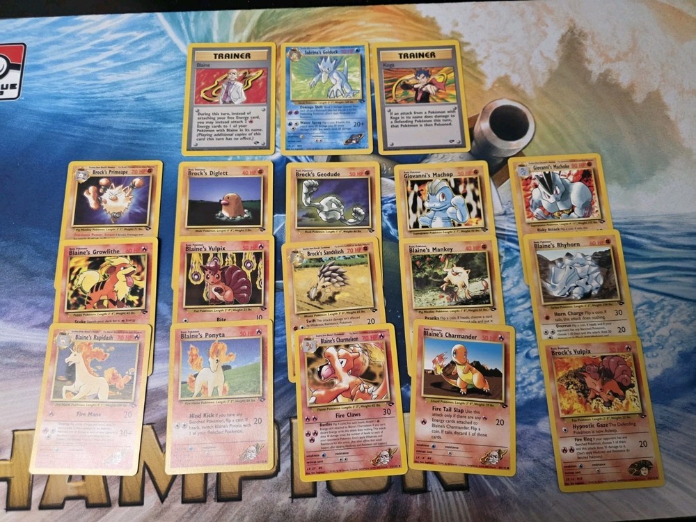 VINTAGE Pokemon GYM Challenge 90 Card C/UC/Rare Partial Set NO Duplicates