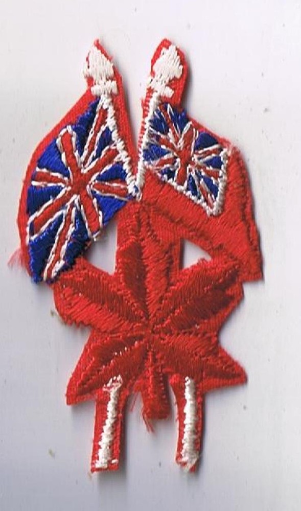 Canada UK Friendship Flag Patch Vintage Maple Leaf Design