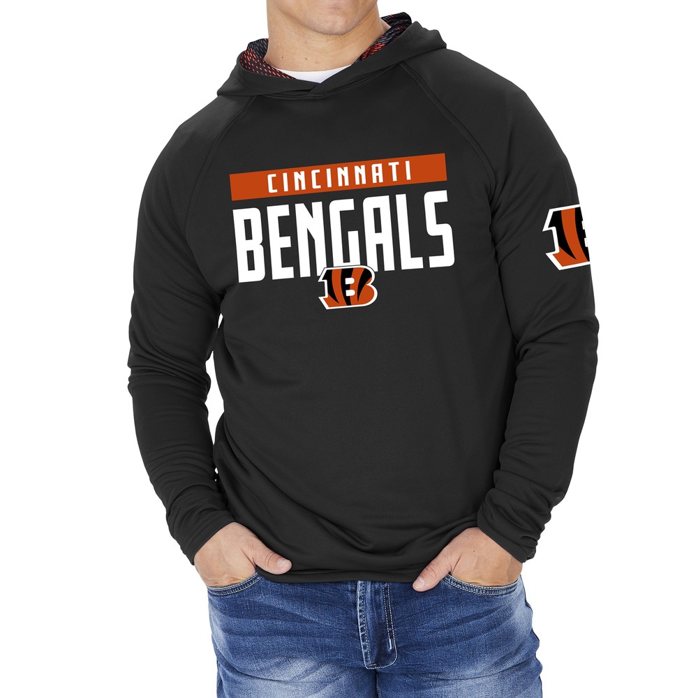 Zubaz Men's NFL Cincinnati Bengals Team Color Hoodie W/ Viper Print Details