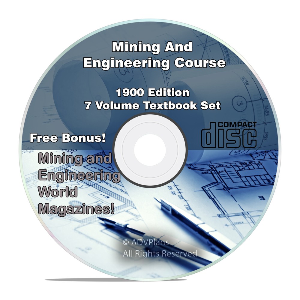 Classic Mining & Engineering Textbook Course, Learn How To Mine Gold on CD