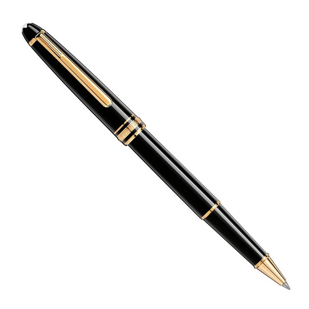 New Montblanc Gold Black Classique Luxury Rollerball Pen 163 with Leather case