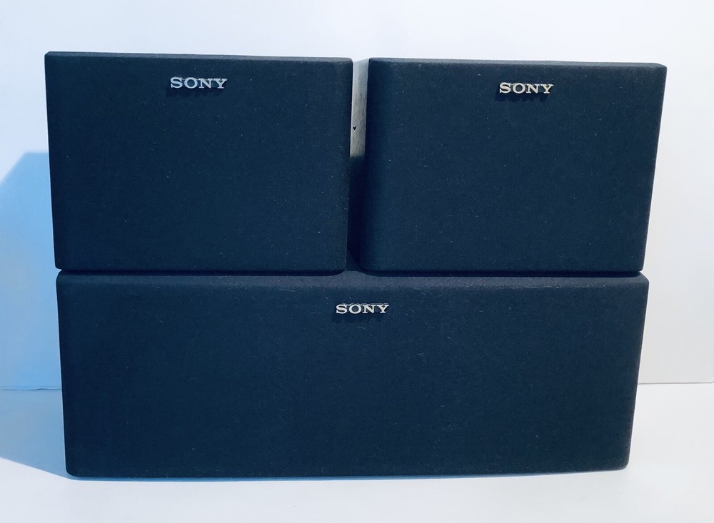 Sony Speaker System SS-CN64 Center Channel & Pair SS-U64 Speakers Black Tested