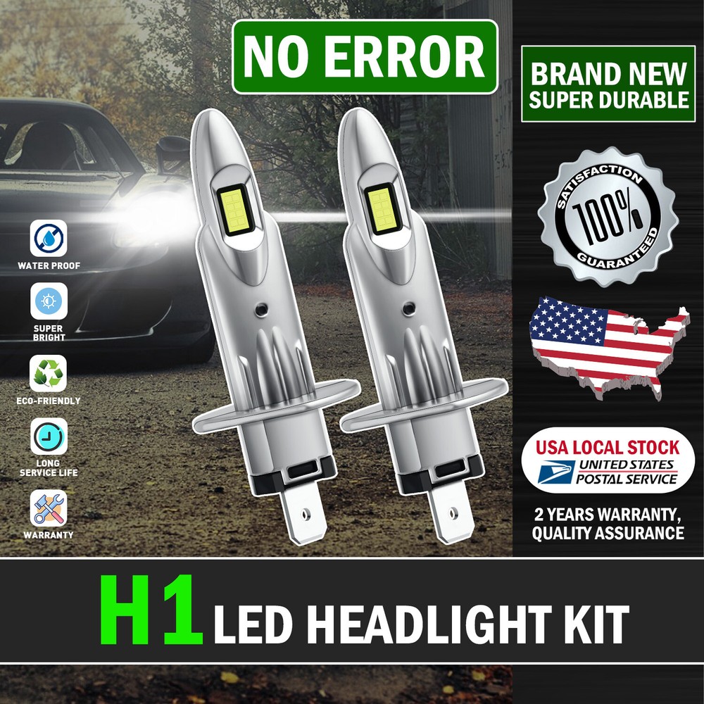 New 2pcs H1 LED Headlight Bulbs 33000LM 40W 6000K White High Beam for Car Canbus