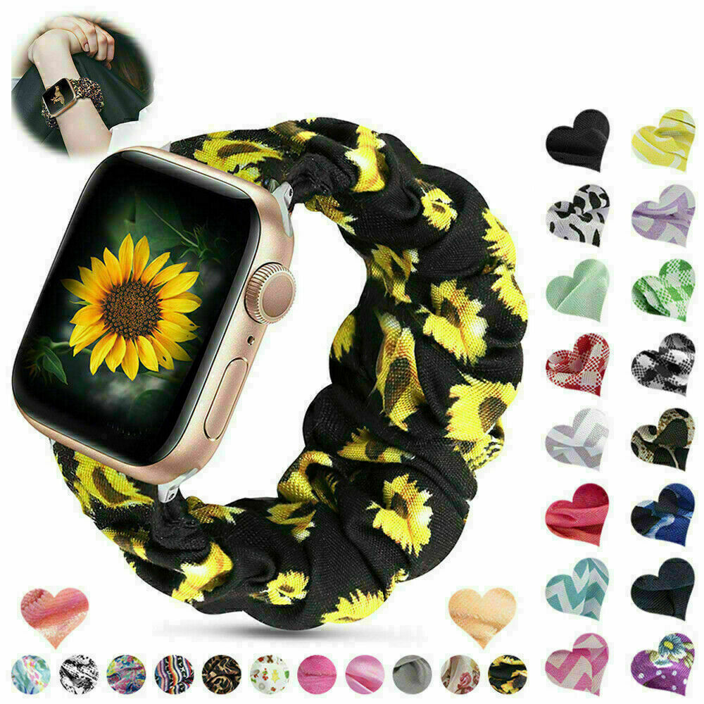 Scrunchie Elastic Loop iWatch Band Strap For Apple Watch Series 7 6 SE 5 4 3 2 1