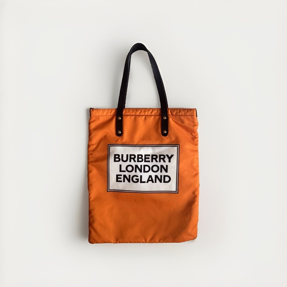 Burberry London England Orange Tote Bag/Purse