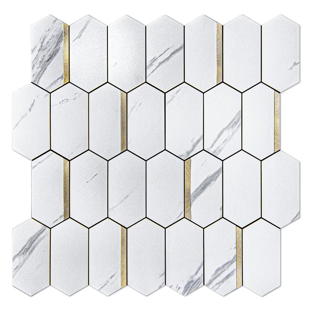 10-Sheet Hexagon Peel and Stick Backsplash for Kitchen Easy Install