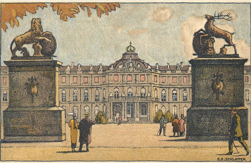 c1910 Stuttgart Germany Schlatter New School artist impression Postcard 25-3803