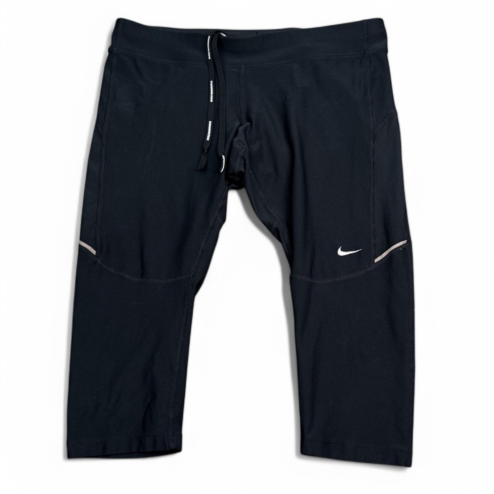 Nike Dri-Fit Cropped Leggings Womens Size Large Black Athleisure Pants