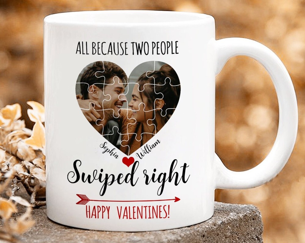 Funny Matching Mug for Couples Who Swiped Right - Valentine Gift Idea