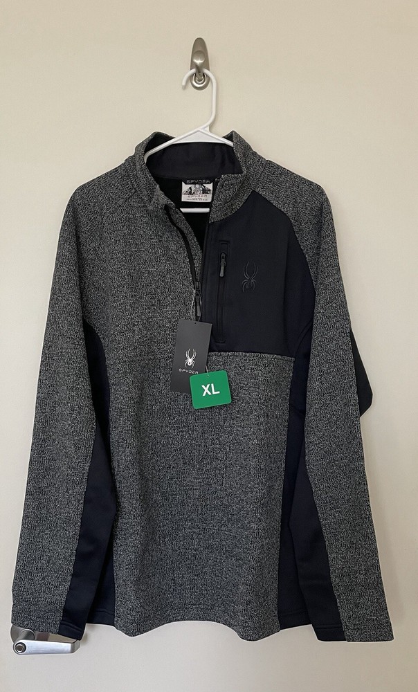 Spyder Men's Gait 1/2 Zip Jacket Gray XL New With Tags