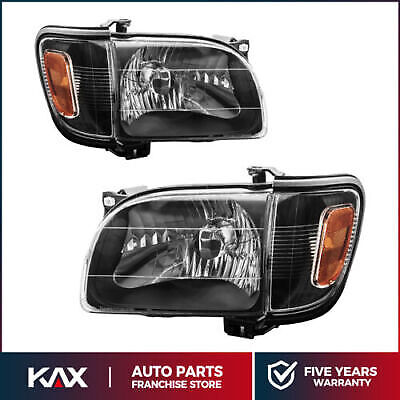 Black Headlights+Signal Corner Lamps+Bumper Lights For 2001-2004 Toyota Tacoma