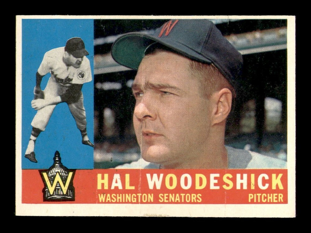 1960 Topps #454 Hal Woodeshick EX-MT Baseball Card OBGcards