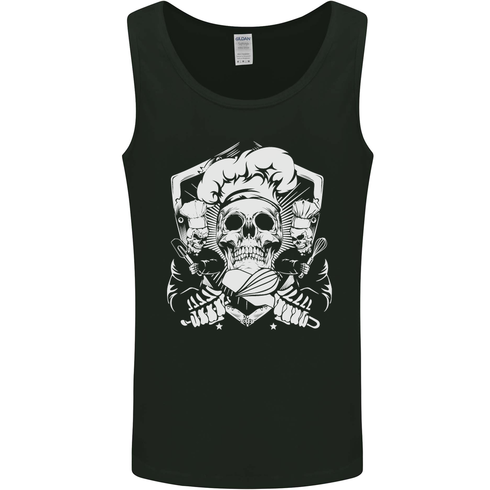 Skull Chef Cooking Cook Baker Baking Mens Vest Tank Top