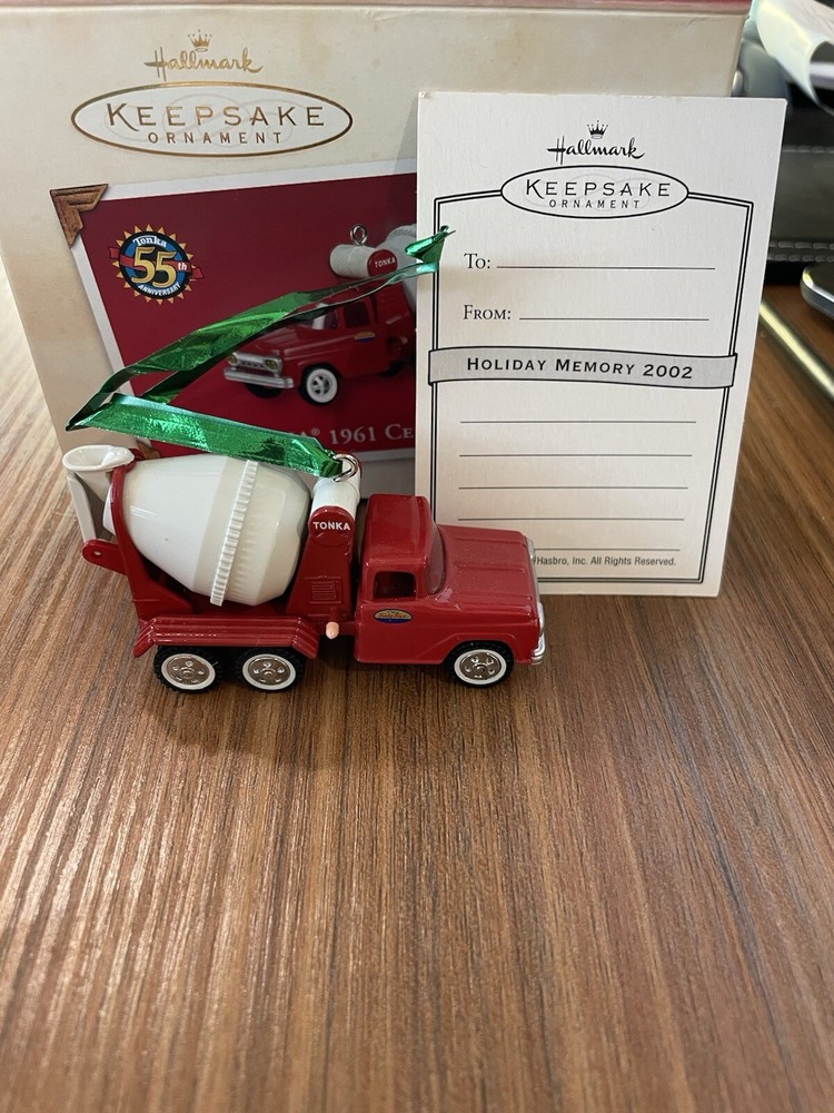 Vintage 1961 Tonka Cement Truck Ornament 2002 Hasbro Hallmark Keepsake NIB