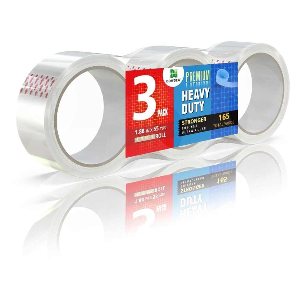 Clear Packing Tape, Heavy Duty Packaging Tape 1.88 inch x 55 Yards Refill Rol...