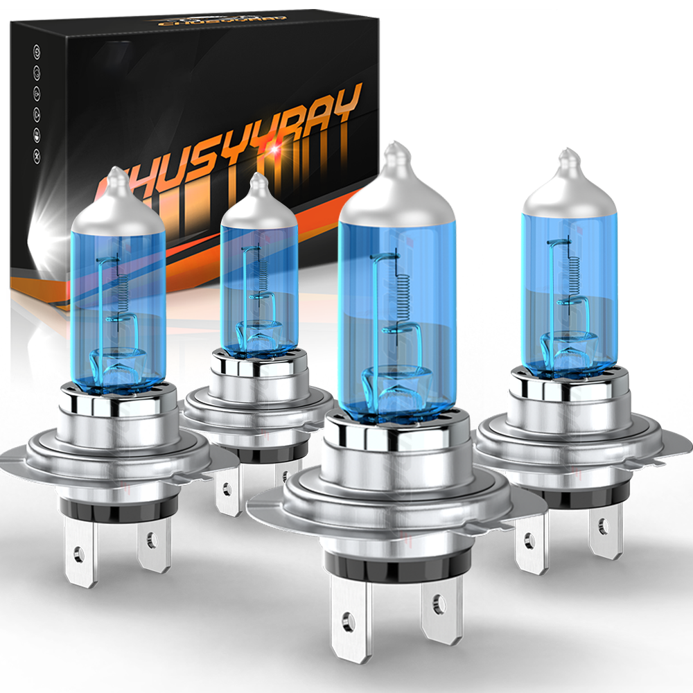 H7+H7 Halogen Headlight Bulb Kit High Low Beam Super Bright Xenon White 5000K