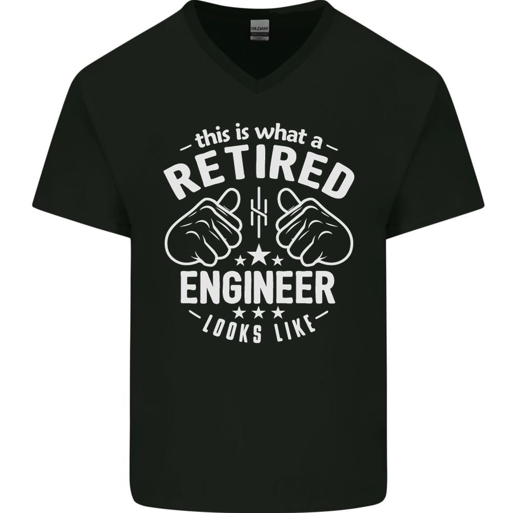This Is What a Retired Engineer Looks Like Mens V-Neck Cotton T-Shirt