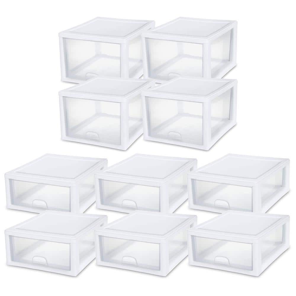 27 Qt Stacking Drawers (4-Pack) + 16 Qt Storage Boxes (6-Pack)